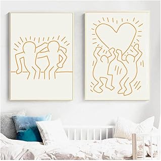 Affiche plamc keith haring minimaliste abstrait calligraphie art impression vintage toile peinture moderne