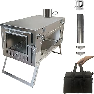 Mini poêle à bois pliant d'extérieur dsg avec côté en verre