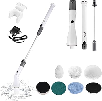 Brosse de nettoyage électrique rotative sans fil 7 en 1 ekam avec poignée