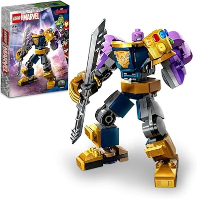 Lego marvel 76242 kit de construction d'armure robotique thanos (113 pièces)