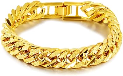 Bracelet à chaîne épaisse en acier inoxydable pour hommes, bracelet classique en or