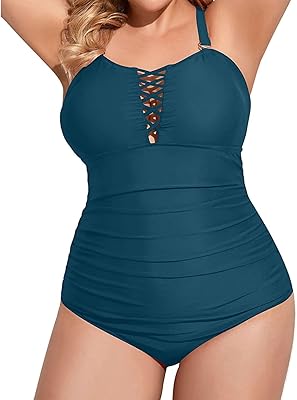 Maillot de bain une pièce grande taille pour femme, décolleté en v profond
