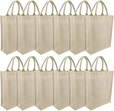 Sac de courses en tissu de jute (12 pièces) grand vente en gros