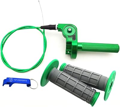 Tc-motor câble d'accélérateur torsadé en alliage cnc vert pour moto pit