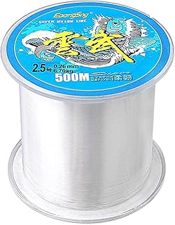 Ligne de pêche monofilament transparente de 1640 pieds/547 yd/500 m, ligne de pêche