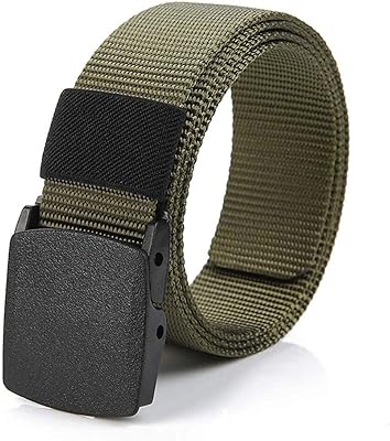 Ceinture en toile pour hommes, ceinture d'extérieur en maille avec boucle en plastique