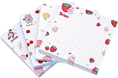 Notes autocollantes mignonnes kawaii 31 x pouces 4 cahiers 80 feuilles carnet
