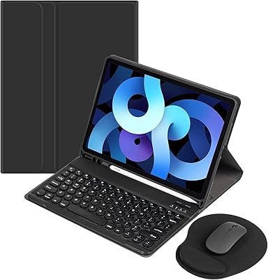 Housse de clavier compatible avec ipad 10.2 bluetooth arabe-anglais et souris sans fil