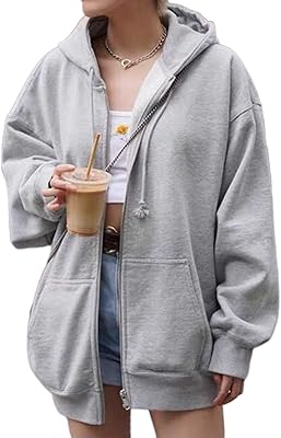 Sweat-shirt papillon surdimensionné pour femme, manteau à capuche avec poche zippée