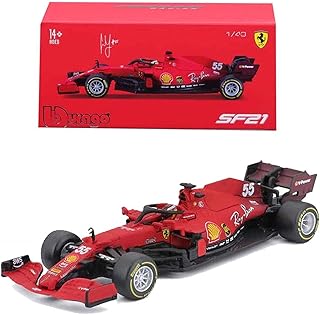 B progo b18-36828s 1:43 f1 2021 ferrari sf21 avec casque sainz, couleurs assorties