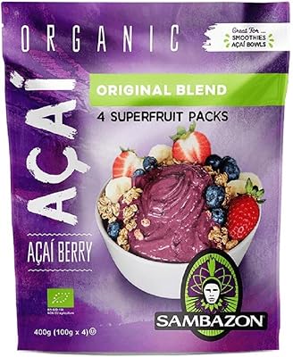 Purée de fruits d'açaï pure non sucrée biologique sambazon - 400 g