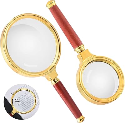 Loupe de lecture en verre 2 pièces 10x 6x, loupe portable résistante aux rayures, solide pour la lecture de livres, journaux, observation d'insectes, loisirs, sciences en classe. L'expérience e-commerce réinventée par Diaytar au Sénégal