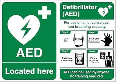 Affiche v safety combo dea situé ici-affiche de défibrillateur panneau de sécurité en plastique. Diaytar : Acheter moins cher n'a jamais été aussi facile