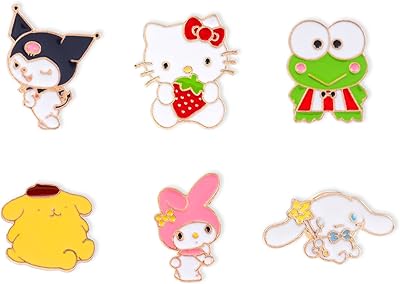 6 épingles anime kitty en émail pour vêtements, sac à dos, décoration, cadeau