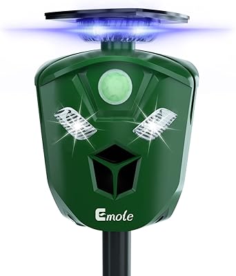 Répulsif solaire pour animaux emool avec capteur de mouvement répulsif ultrasonique