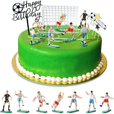 Refq15pcs décorations de gâteau de football décorations de cupcakes joueur d'équipe gardien but