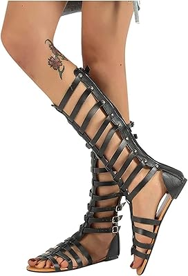 Sandales de gladiateur bohème pour femmes, chaussures romaines ajourées sexy, sandales plates à