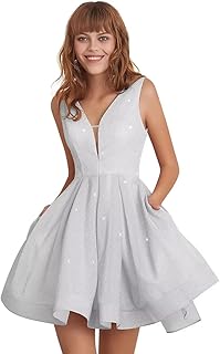 Robes de soirée courtes leeskoot avec poches scintillantes pour cérémonie