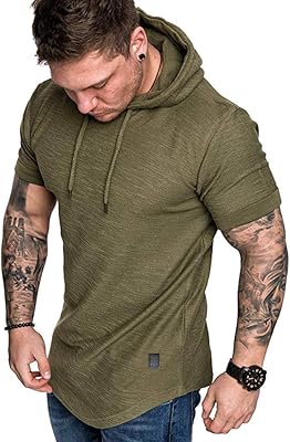 Sweat-shirt de sport à capuche pour hommes, polaire de couleur unie, vert 1