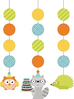 Creative converting happy woodland boy lot de 3 chutes à suspendre, 36"