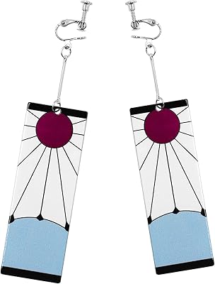 Boucles d'oreilles à clip demon slayer cosplay tanjiro hanafuda pour hommes et femmes
