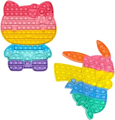 Grabmantra grand jouet push-pop-it pikachu et katie en silicone cadeau anti-stress sensoriel