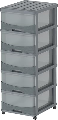 Meuble de rangement cosmoplast à 5 niveaux, en bois de cèdre avec tiroirs