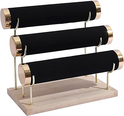 Porte-bracelet détachable à 3 niveaux, élégant présentoir à bijoux en velours, organisateur