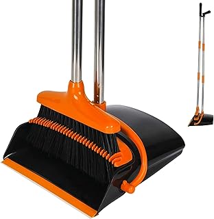 Ensemble balai et pelle réglables robustes - manche de 55" de long, 5
