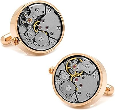 Boutons de manchette mécaniques ox & ball or rose