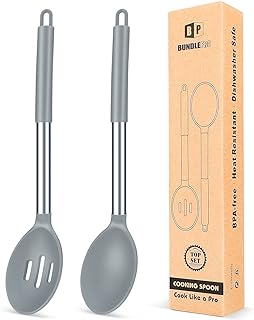 Lot de 2 grandes spatules de cuisson en silicone, spatule antiadhésive solide, ustensiles