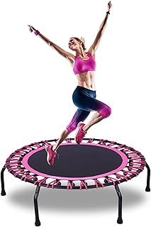 Mini trampoline de fitness, trampoline d'exercice de 40 pouces avec cordons élastiques, trampoline