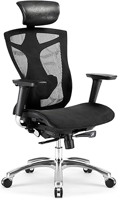 Chaise de bureau ergonomique sihu avec accoudoirs 4d soutien lombaire bidirectionnel