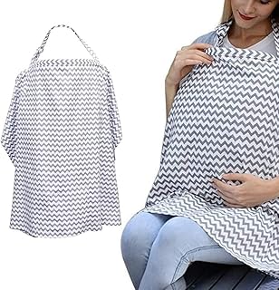 Syosi housse d'allaitement infinity écharpe avec poches bavoir en coton respirant pour bébé