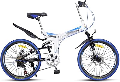 Vélo de montagne pliant bleu pour hommes et femmes, vitesse variable, ultra léger