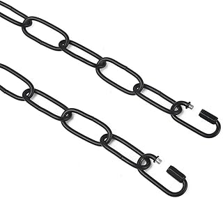 Chaîne de plafonnier laluz noire de 19 pieds, avec 2 clips réglables, anneau