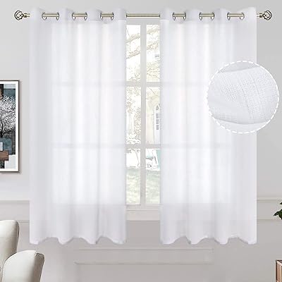 Rideaux semi-transparents pg en lin menthe pour chambre à coucher, œillets filtrant la lumière