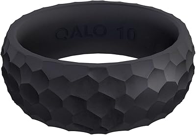 Bague en caoutchouc de silicone en métal pour hommes alliance respirant durable