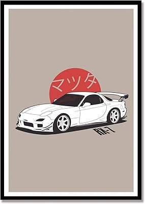 Première affiche de voiture vintage yuki jdm impression sur toile peinture