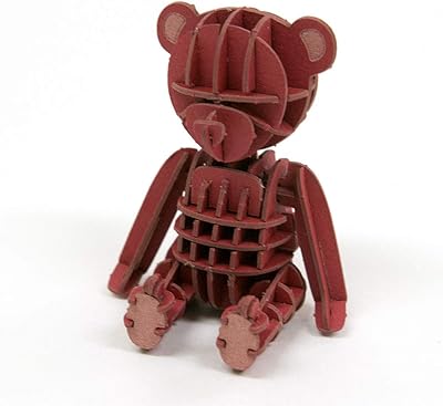 Puzzle ours en peluche 3d en papier rouge giggle, kit d'artisanat d'animaux miniatures