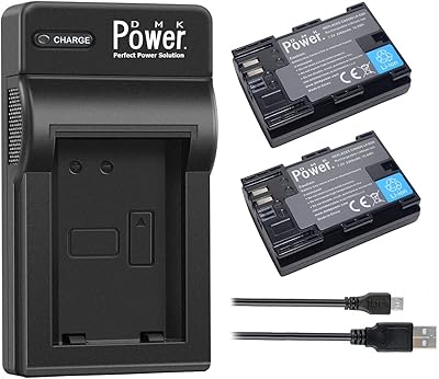 Dmk power 2 x batterie lp-e6 lp-e6n 2300 mah et 1 x chargeur