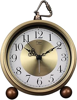 Horloge de table dorée zbeiru, réveil rétro vintage de 5 pouces, horloge