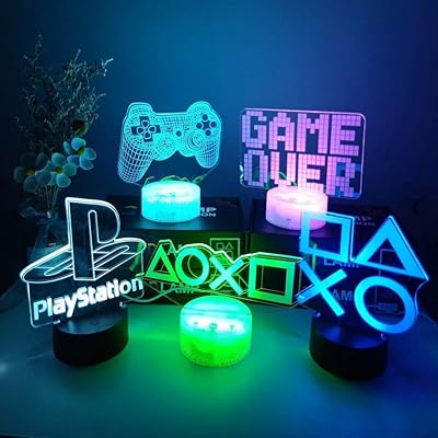 Lampe de nuit 3d avec veilleuse pour salle de jeux, bureau, salle
