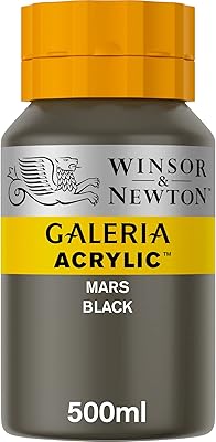 Tube de couleur acrylique winser & newton galleria, flacon de 500 ml, noir