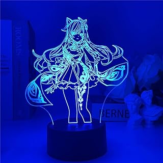 Anime genshin impact kicking lampe 3d décoration de chambre à coucher décoration
