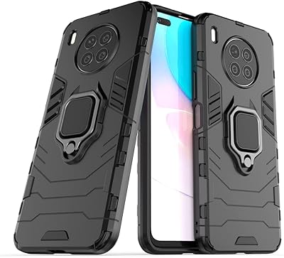 Coque de protection durable double couche compatible avec huawei nova 8i, avec anneau