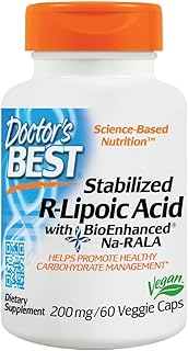 Dr. best, acide r-lipoïque stabilisé avec na-rala bio-amélioré, 200 mg, 60 gélules végétales