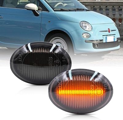 Nslumo feu latéral led ambre pour fiat 500 500e 500c abarth 07-19 lentille