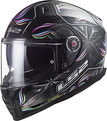Casque de moto intégral ls2. couvercle de moto de tourisme sur route vector
