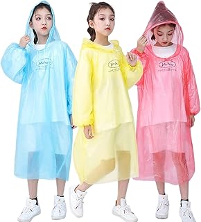Ponchos de pluie jetables pour enfants paquet de 6 imperméables d'urgence extra épais